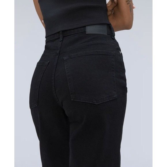 Everlane The Way High Raw Hem High Rise Black Jeans Women’s Size 26 Regular - Picture 3 of 5